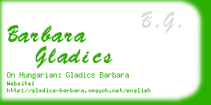 barbara gladics business card